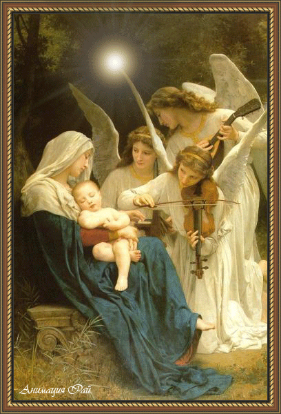 Los Ángeles tocando melodías para Jesús en nacimiento